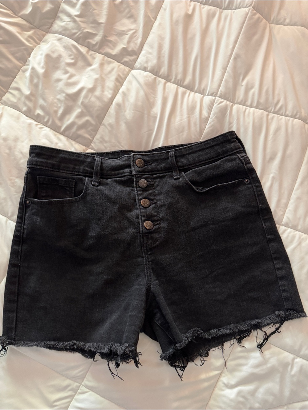 Old Navy Black High-Rise Button-Front Jean Shorts
